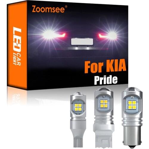 Zoomsee 2Pcs White Reverse LED For KIA Pride 1990-2011 Canbus Exterior Backup Error Free Rear Tail Bulb Light Vehicle Lamp Kit