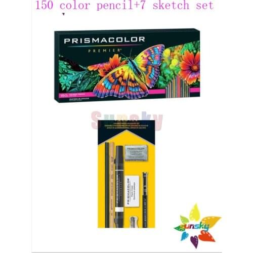 1 box Original Sanford Prismacolor Premier Soft Core 150 Oil Colored Pencil +1 set (7pc/Set) Sketch Colored Pencil Accessory Set