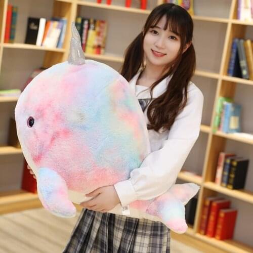 1pcs Unicorn whale doll plush toy cartoon whale shark doll pillow whale cushion birthday gift female creativity