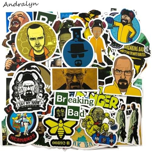 10/50Pcs Breaking Bad Stickers US TV series For Luggage Laptop Skateboard Guitar Fridge Notebook Cool Stickers