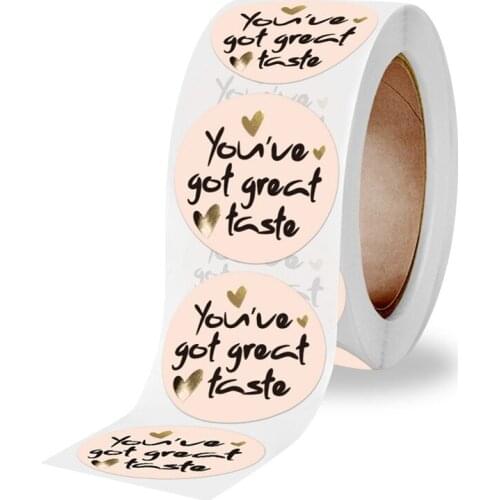 100-500pcs With heart "You've got great taste" Stickers Handmade Seal labels Party Gift Packaging Thank you Stickers Envelope
