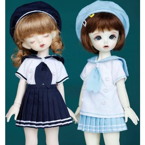 3Pcs/Set 1/6BJD [Hat+Shirt+Skirt/Pants] Yosd School Uniform 1/6Doll Outfit
