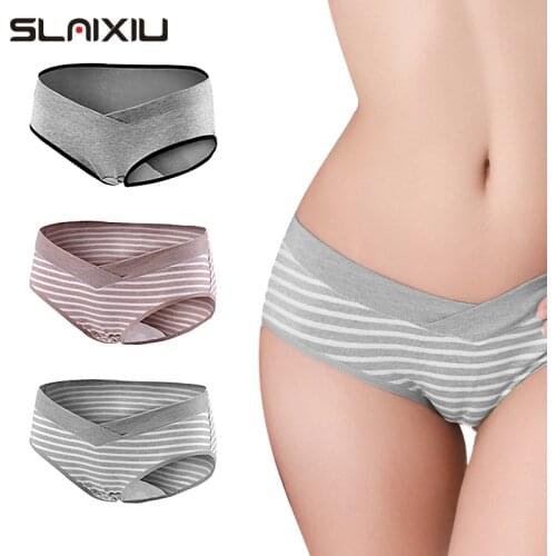 3 Pcs/Lot Cotton Pregnant Women Underwear U-Shaped Low Waist Maternity Women Short Panties Pregnancy Women Briefs Clothing