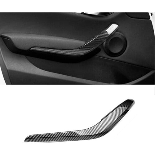 4Pcs/Set Carbon Fiber Front Rear Left/Right Car Interior Inner Door Handle Inner Pull Trim Cover Armrest For BMW X1 E84 09-16