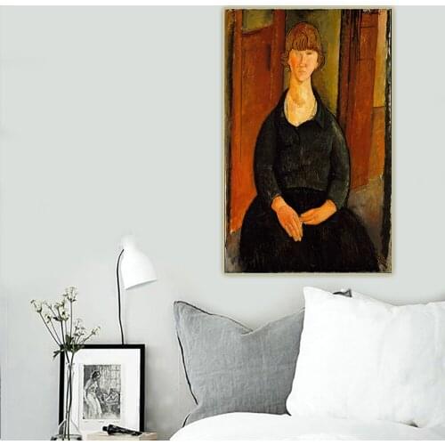 Amedeo Modigliani《Flower Vendor》Canvas Art Oil Painting Artwork Aesthetic Picture Wall Hanging Decor Home Living Room Decoration