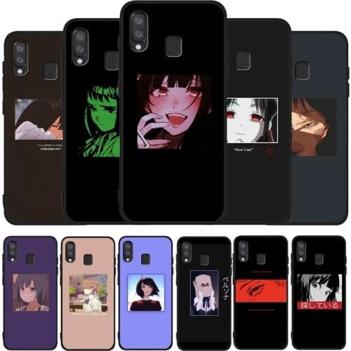 Sad Japanese Anime Aesthetic Black Phone Case For Samsung Galaxy A71 A51 A41 A31 A20E A10 A20 A40 A50 A70 M30S M20 A7 A8 A9