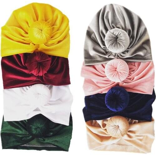 New Velvet Donut Baby Hat for Girls Autumn Winter Baby Cap Photography Props Elastic Infant Beanie Turban Hat Baby Accessories