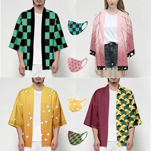 Summer Women/Men Casual Cool Streetwear Demon Slayer 3D Printing Japanese Anime Kimono Haori Yukata Cosplay
