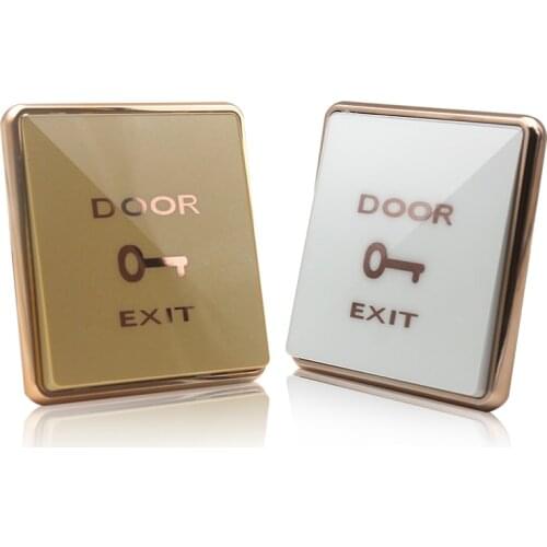 Access Control Syeterm Accessories 86 Type NONC Fireproof Push Button White Gold Automatic Reset Door Exit Push Button