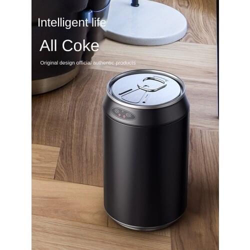 Creative coke can model Intelligent induction trash metal sitting room kitchen toilet toilet office decoration vertical dustbin