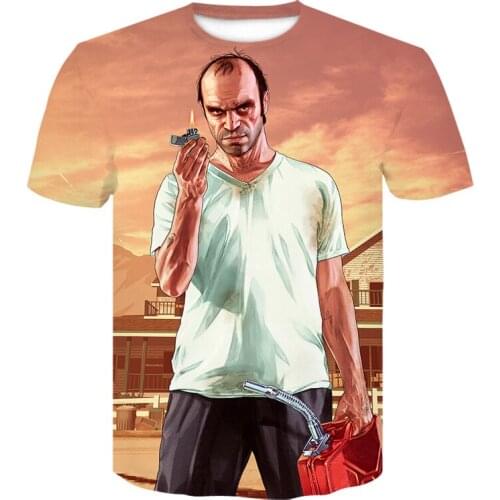 Creative Grand Theft Auto Game GTA 5 Boys 3D Printed T Shirts Cool GTA5 Men TShirt Colorful Casual T shirt Fashion Top Tees