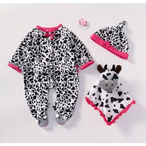 Doll Dress Fit For 50-55CM Baby Doll Babies Reborn Doll Clothes with pacifier high quality dress all cotton clothes