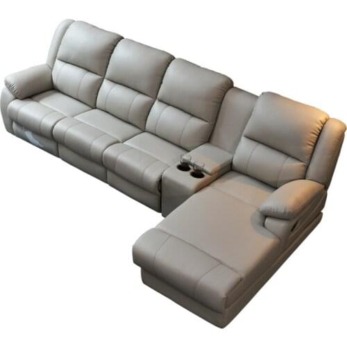 Living room furniture modern fist layer genuine leather sofa modern Electric adjustable sectional sofa set 202001