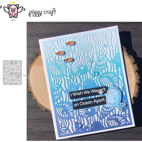 Piggy Craft metal cutting dies cut die mold Underwater world frame Scrapbook paper craft knife mould blade punch stencils dies