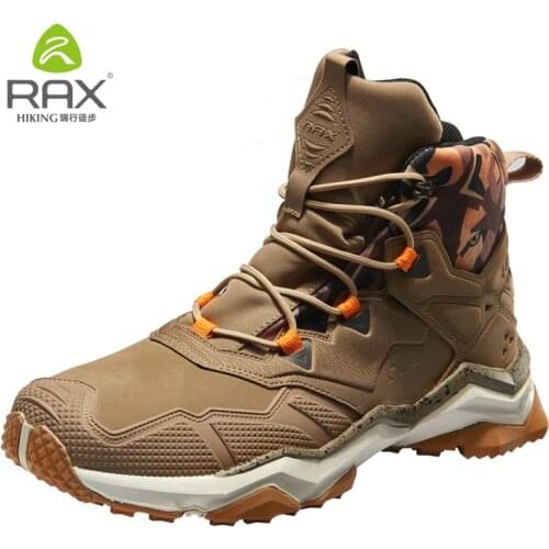 Rax Mens Hiking Boots Waterproof Tactical Boots for Men Mountain Outdoor Sports Shoes Genuine Leather Hiking Shoes Lightweight