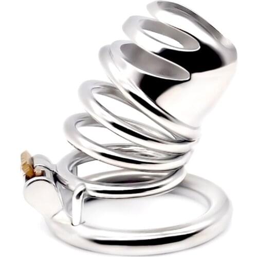 Stainless steel penis cage bondage devices bird chastity belt metal stretcher penis ring sex toys for men cock lock BDSM Fetish