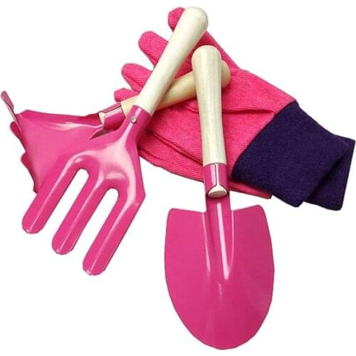 New 6Pcs/Set Portable Mini Kids Garden Gloves Water Sprayer Bag Rake Home Gardening Beach Tool Toy with Storage Bag