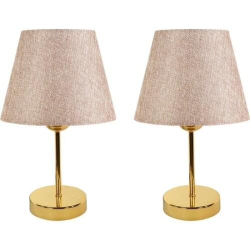 New Best Metal Flip Dual Lampshade Table Lamp Gold Dirty Pink Lampshade