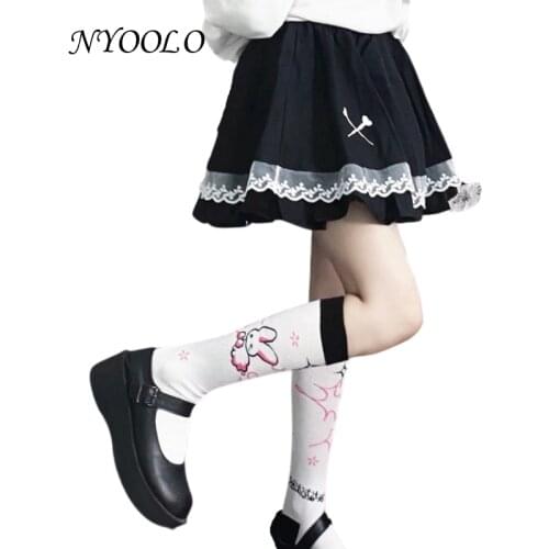 NYOOLO Lolita Style Lace Patchwork Embroidery JK Gaming Girls Mini Pleated Ball Gown Skirt Women Summer Sweet School Uniform