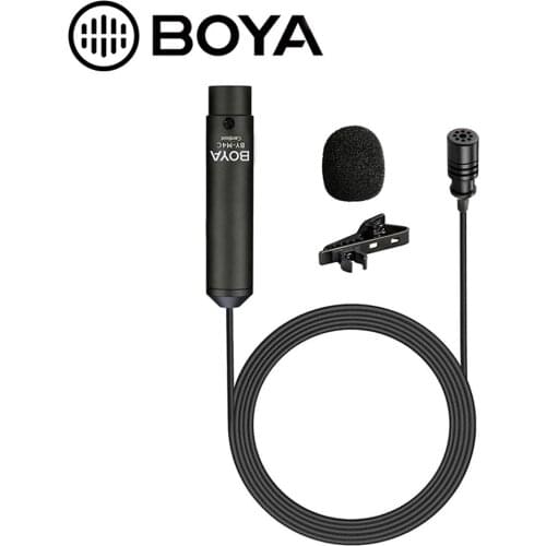 BOYA BY-M4C&M4OD Lavalier Microphone With Canon Plug Phantom Power Clip-On Cardioid XLR Lavalier Mic For Camera Camcorder