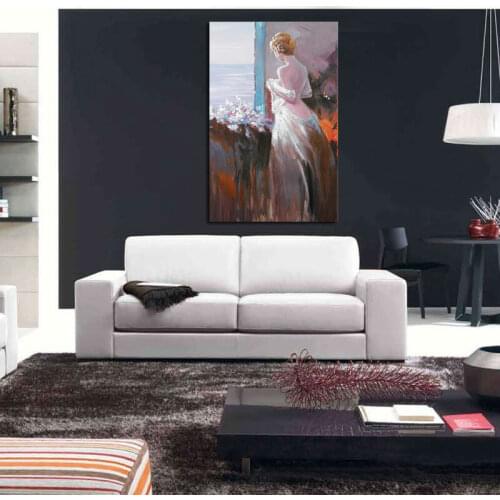 Portrait fashion handmade paintings bedroom decorative painting body wall art naked girl paintings by number