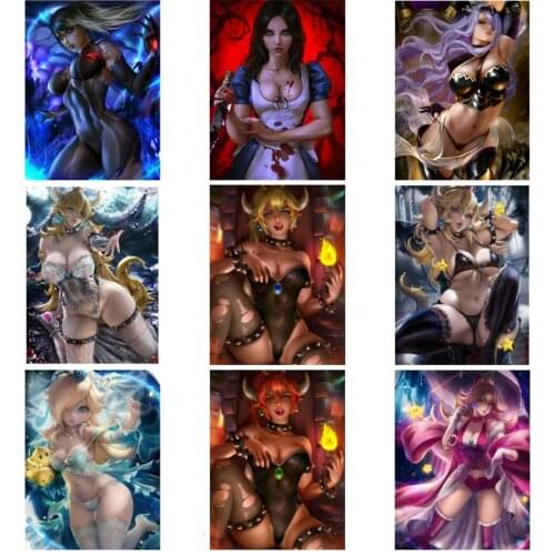 Bowsette of Super Mario Japanese Anime Game Poster Wall Scroll Canvas Painting Wall Paper Wall Sticker Home Decoration Painting