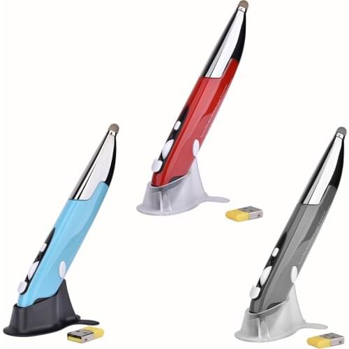PR-06 3 in 1 Stylus Pen RF 2.4GHz Wireless Mouse Pen Presenter PPT Clicker Vertical Pen Shape Computer Stylus Battery Mouse
