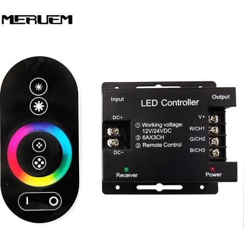 DC12-24V 18A RGB led controller touch screen RF remote control for led strip/bulb/downlight