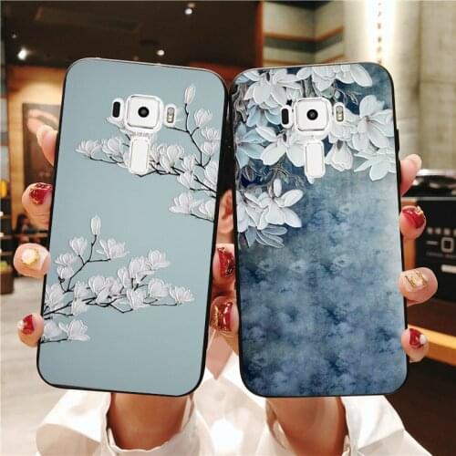 Luxury Soft Silicone Case For Asus zenfone Selfie ZD551KL Z00UD 3D Flower Relief Cloth Cover For Asus ZenFone 3 ZE552KL