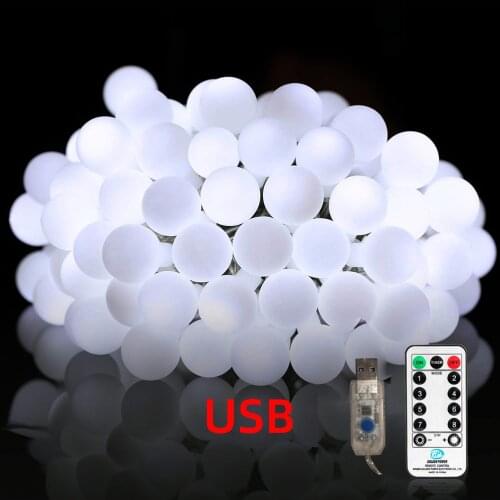 USB remote control ball light string Christmas Fairy Light Garlands For Wedding Party indoor outdoor lighting Holiday Decoration