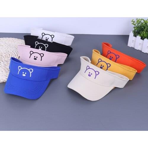 Empty Top Sun Adjustable Cotton Hats Baby Bear Summer Breathable Hat Summer Big Wide Brim Sun Caps UV Protection Girls Boys Hat