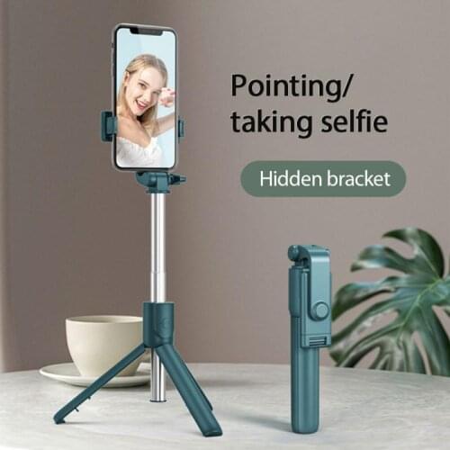 Wireless Selfie Stick Foldable Mini Tripod Expandable Monopod With Remote Control Concealed Bracket