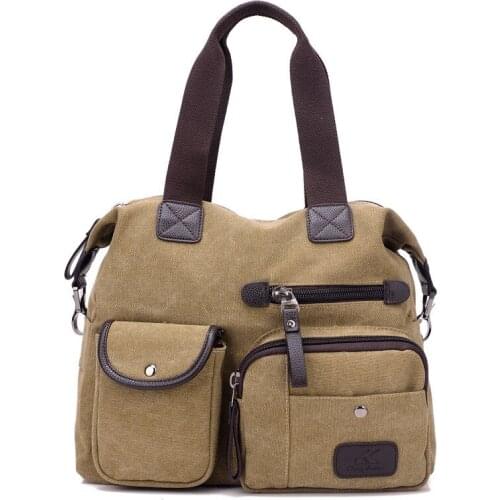 2020 Spring Casual Canvas Handbags Women Fashion All-match Commuter Ladies Bag Large Capacity Travel Bag Shoulder Crossbody Bags