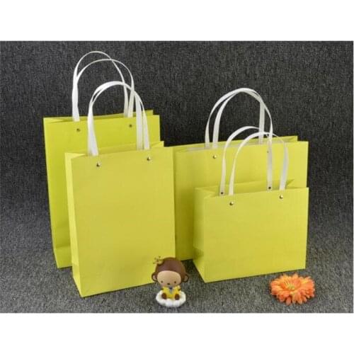Green 100PCS/LOT High Grade Luxury Gift Bag Elegent Paper Bag Best Gift For Wedding & Party Portable Packaging
