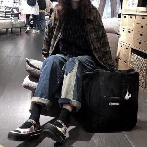 Woman Jeans Pants Autumn Loose High Waist Stitching Workwear Straight Pants Pantalones Vaqueros Mujer