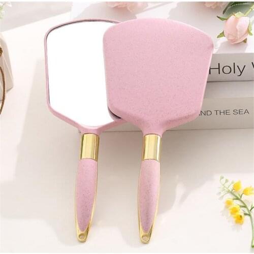 Women Vintage Handheld Makeup Mirror Hand Mirror Vanity Mirror SPA Salon Makeup Vanity With Handle Cosmetic Compact Mirror 30