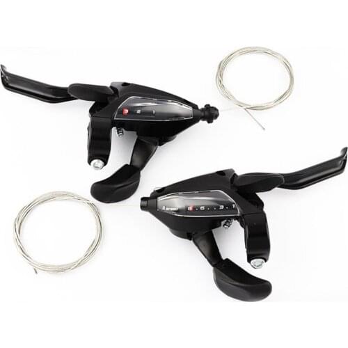 1 Pair EF500-8 Bicycle Derailleur Quick Changing Visual Window Black 24-Speed MTB Gear Shifter for Mountain Bike