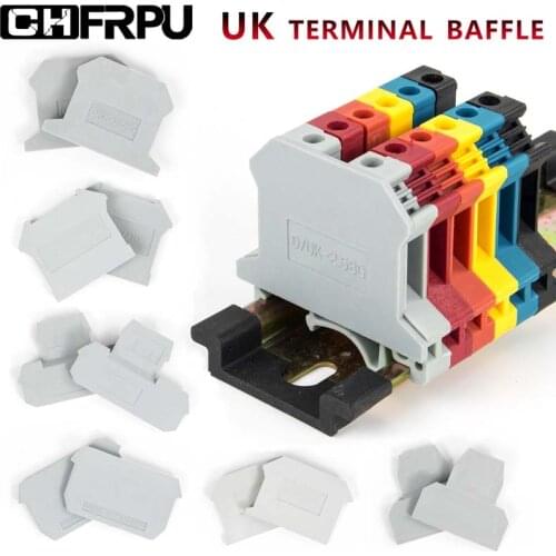 10pcs CHFRPU UK series Terminal Block End Cover Plate Din Rail Terminal Blocks accessories
