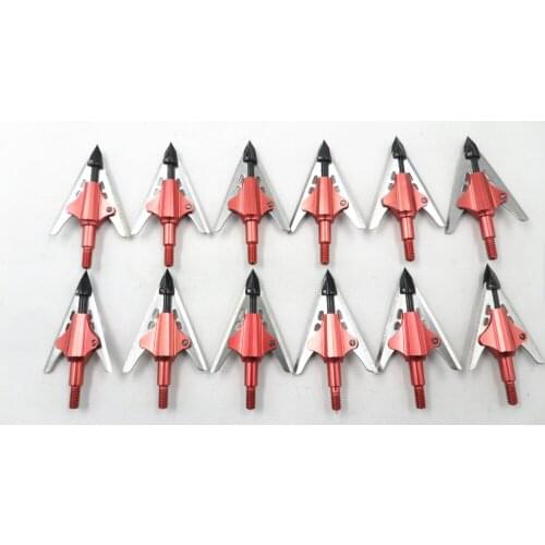 12PCS 100 Grain Broadheads Outdoor Arrowhead Blade Can Expand When Shooting