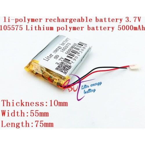 3.7V 5000mAh Polymer Lithium LiPo Rechargeable Battery For GPS DVD PAD E-book tablet pc laptop power bank video game 105575