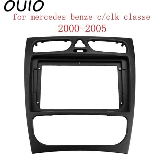 9inch car dashboard Double Din DVD frame decoration kit dashboard panel suitable for mercedes benze c/clk classe 2000-2005 frame