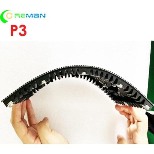 Free shipping curve concave 360 degree advertising led video wall p3 120mm x 240mm led module with soft gasket