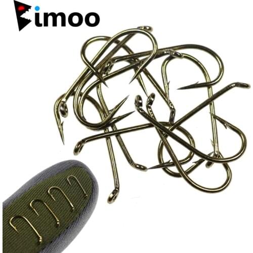 Bimoo Whole 1000pcs Fly Fishing Wet Fly Hook 2X Strong Wire Nymph Hook Bronze Finish Fly Tying Material Size 8 10 12 14 16