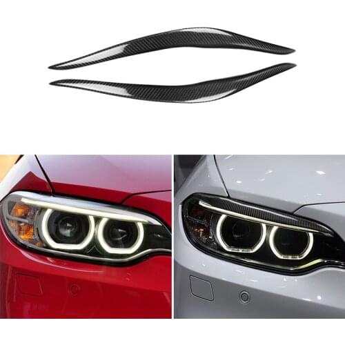 For BMW 2 SERIES F22 M235i M2 2014-2018 Real Carbon Fiber Headlight Cover Eyebrows Eyelids Car Sticker Trim Protector