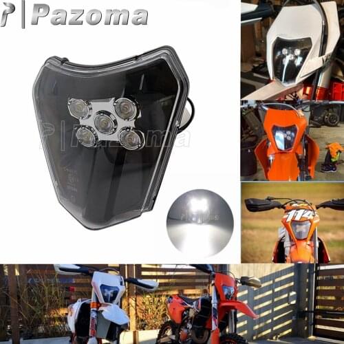 Dirt Bike Motorcycle Headlight Headlamp E8 Emark 5*LED Super bright Enduro Supermoto Motocross Head Light For EXC SX XC FC FE