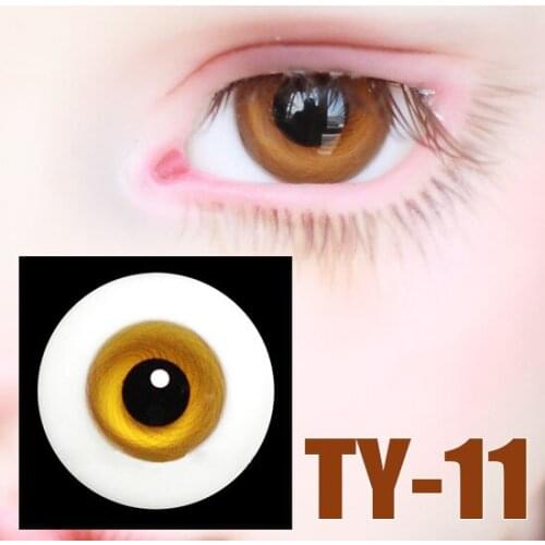 G10-141 children toy bjd sd 1/3 1/6 dolls props Accessoriess eyesball Black pupil without lines brown glass eye with box 1 pair