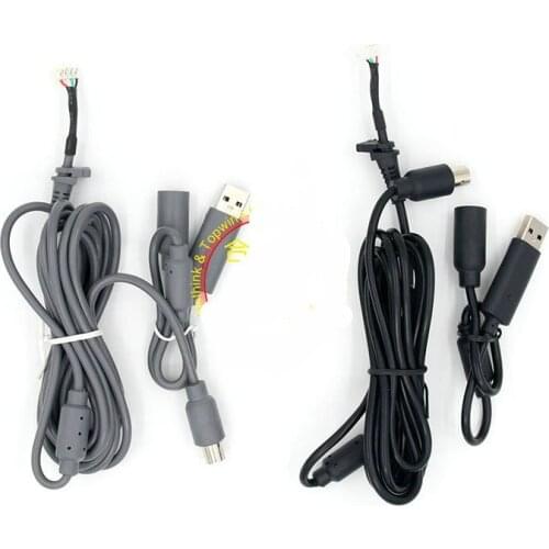 100PCS Wired Handle Controller Interface Cable 2.8M 4Pin Connection Repair Line For XBOX 360 controller Black Gray USB Cord