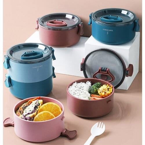 Microwave Bento Box Wheat Straw Lunch Box Healthy Material Food Storage Container Portable Picnic Camping Lunchbox Bento Boxes