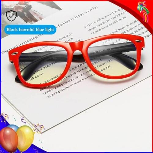 Colorful Silicone Frame Kids Computer Glasses Blue Ray Filter Square Anti Radiation Flexible UV400 Children Video Gaming Glasses