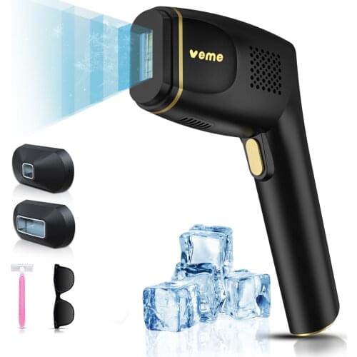 Veme ICE Cool Permanent Hair Removal Device Kyanite IPL Laser Epilator 500000 Flashes Home Use 5-segment Adjustment 2 Modes